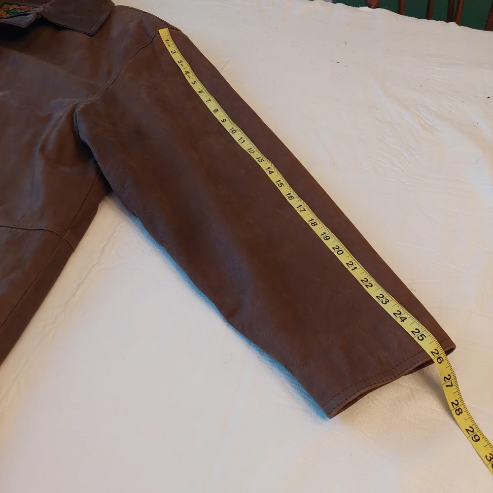 G III Vintage 90s Brown Suede Leather Bomber Jacket Heavyweight Lined Size XL
